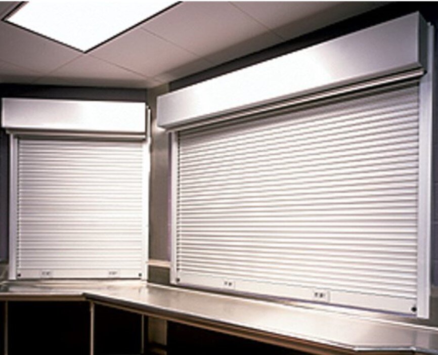 Integral Frame Rolling Counter Doors 658, Curtain: Interlocking 22-gauge primed steel slats